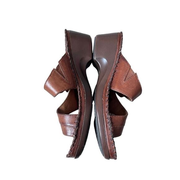 Ariat Leather Block Heel Peep Toe Brown Sandal Size 11B - Picture 6 of 11